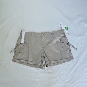 Tinseltown Juniors' Size 17 Poplin Cargo Shorts Taupe New